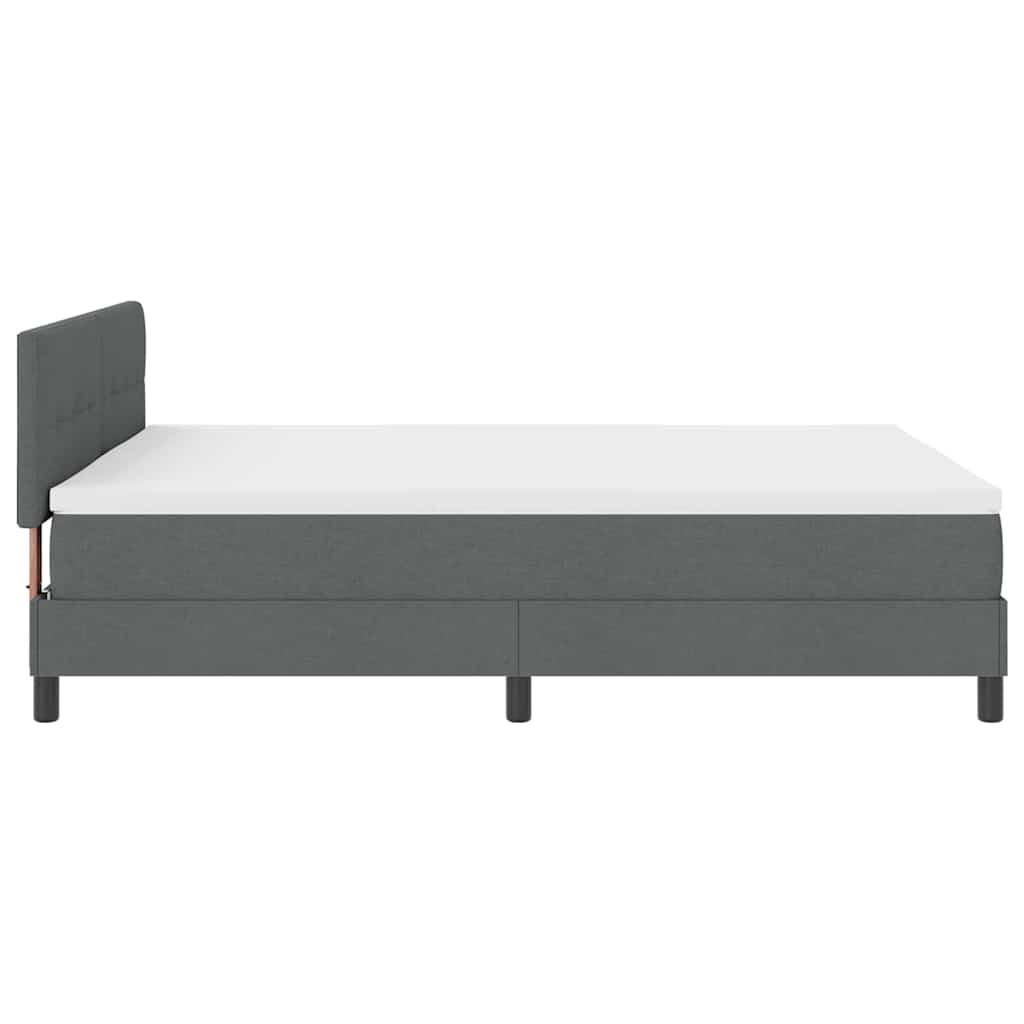 Postel S Boxspringem S Čelo Tmavě Šedá 140 X 190 Cm Textil