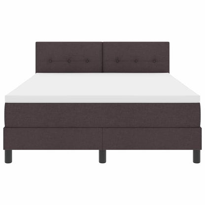 Postel S Boxspringem S Čelo Tmavě Hnědá 140 X 190 Cm Textil
