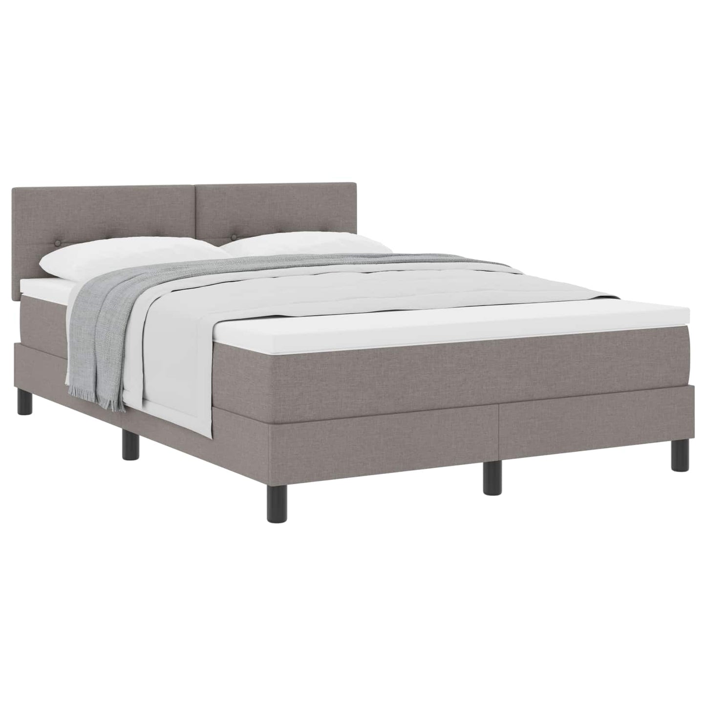 Postel S Boxspringem S Čelo Taupe 140 X 190 Cm Textil