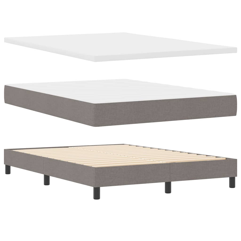 Postel S Boxspringem S Čelo Taupe 140 X 190 Cm Textil