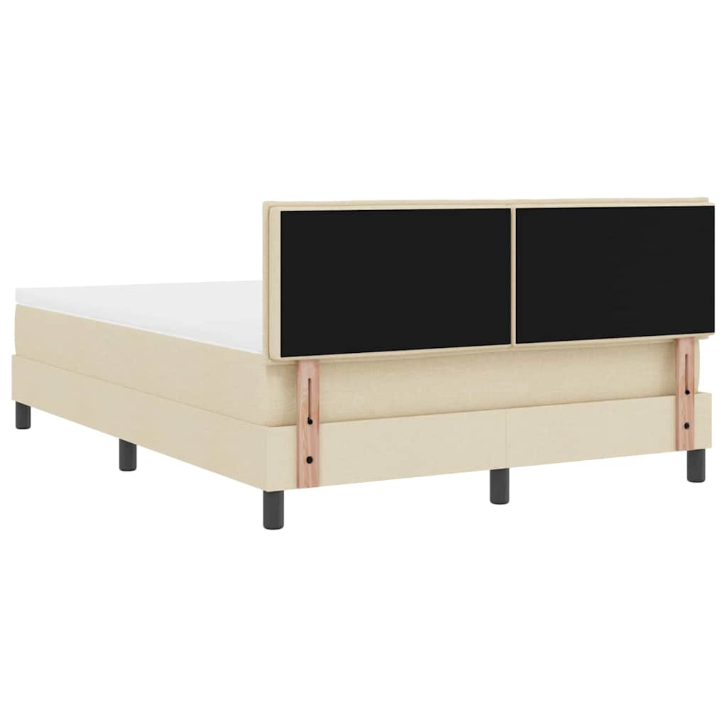 Postel S Boxspringem S Čelo Krémová 140 X 190 Cm Textil