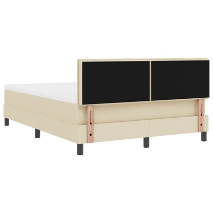 Postel S Boxspringem S Čelo Krémová 140 X 190 Cm Textil