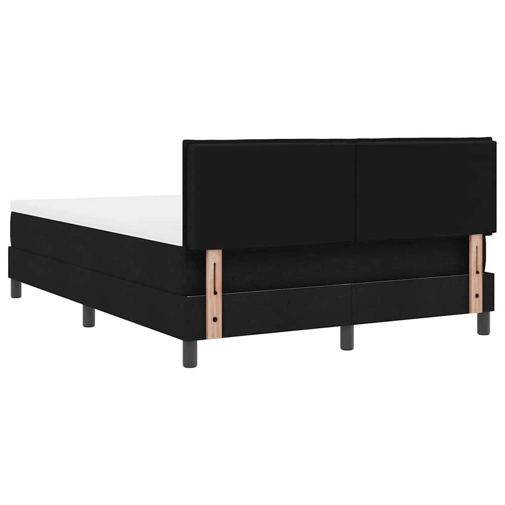 Postel S Boxspringem S Čelo Černý 160 X 200 Cm Textil