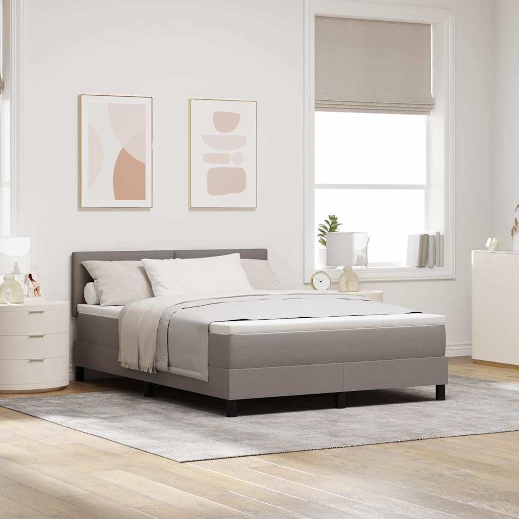 Postel S Boxspringem S Čelo Taupe 160 X 200 Cm Textil