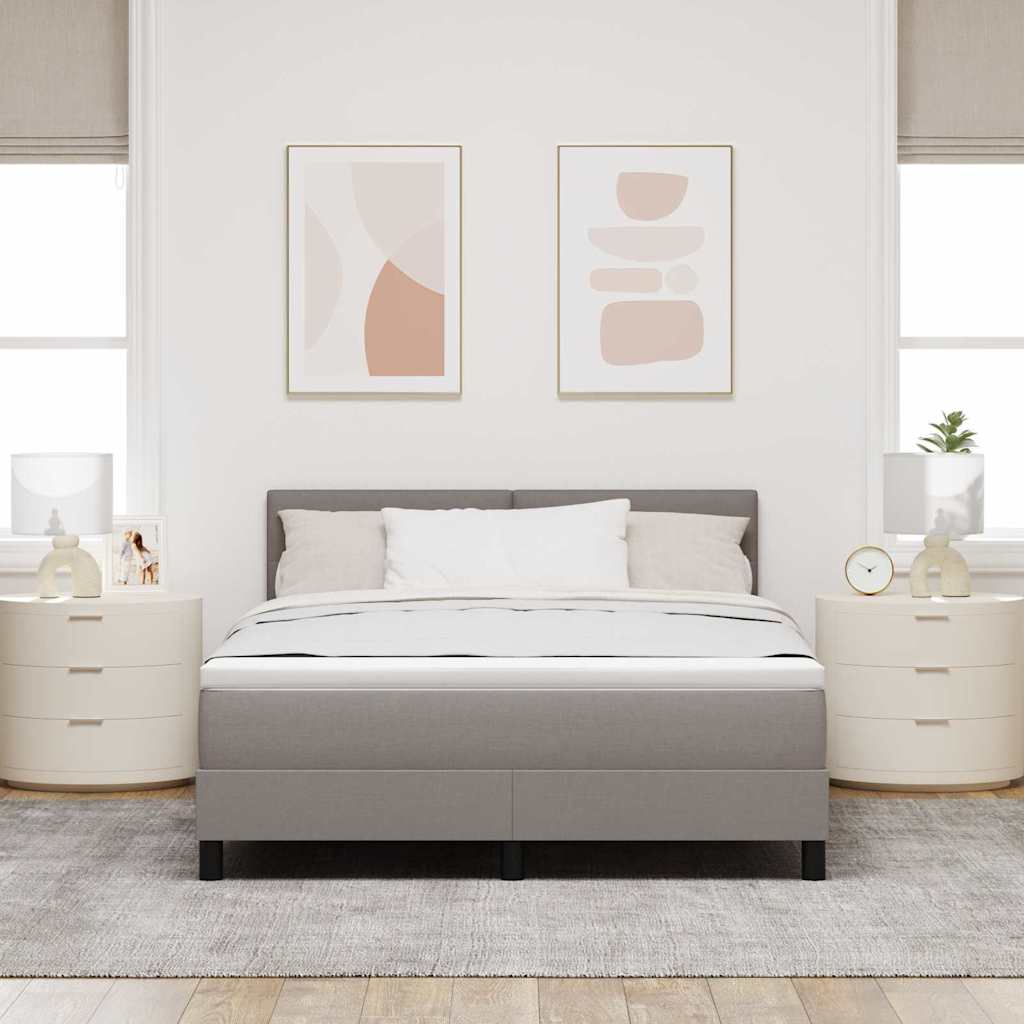 Postel S Boxspringem S Čelo Taupe 160 X 200 Cm Textil