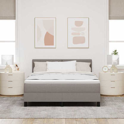 Postel S Boxspringem S Čelo Taupe 160 X 200 Cm Textil