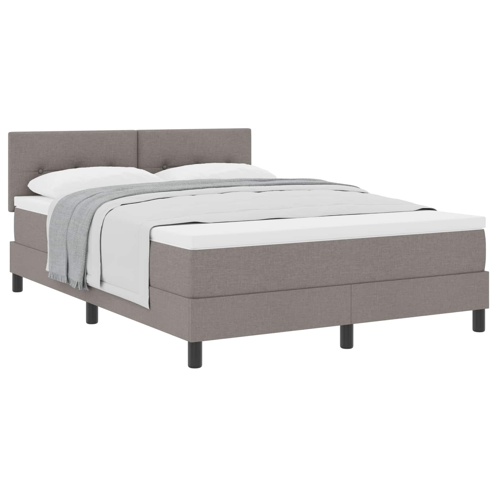 Postel S Boxspringem S Čelo Taupe 160 X 200 Cm Textil
