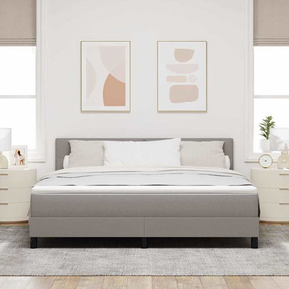 Postel S Boxspringem S Čelo Taupe 180 X 200 Cm Textil