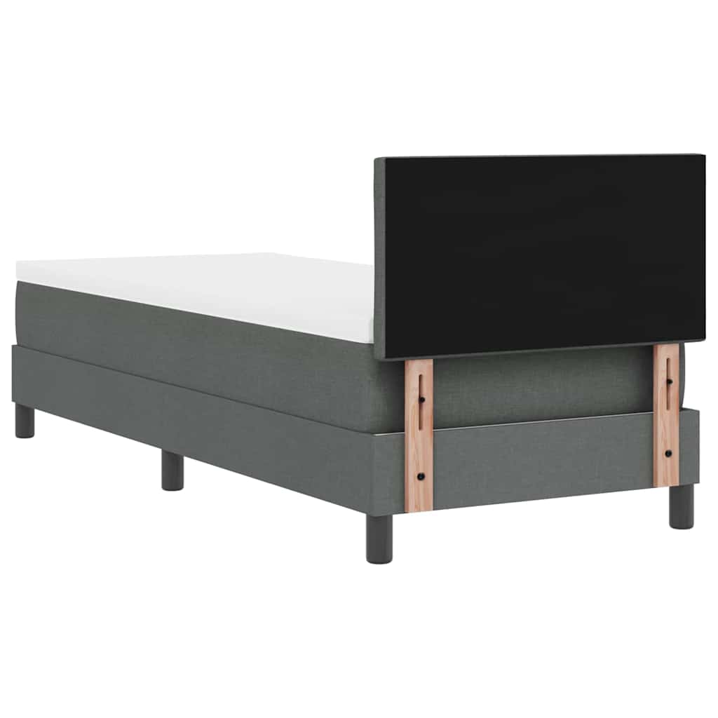 Postel S Boxspringem S Čelo Tmavě Šedá 80 X 200 Cm Textil