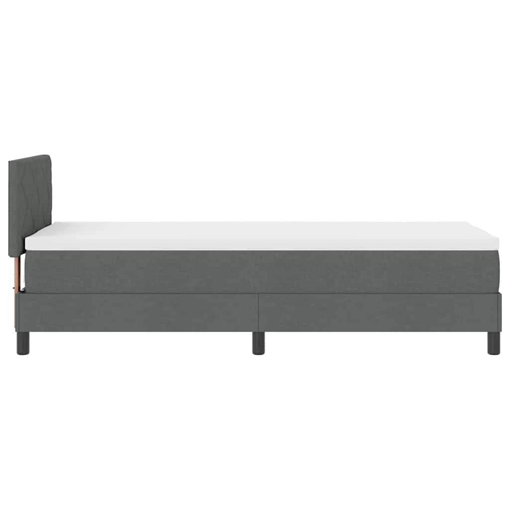 Postel S Boxspringem S Čelo Tmavě Šedá 80 X 200 Cm Textil