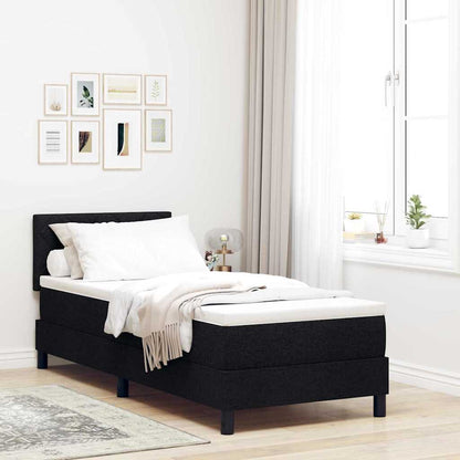 Postel S Boxspringem S Čelo Černý 80 X 200 Cm Textil