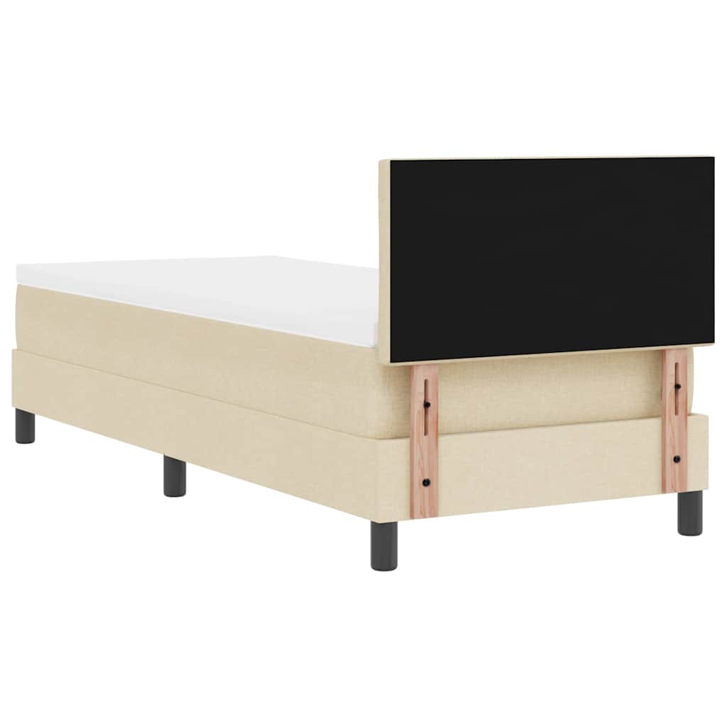 Postel S Boxspringem S Čelo Krémová 80 X 200 Cm Textil