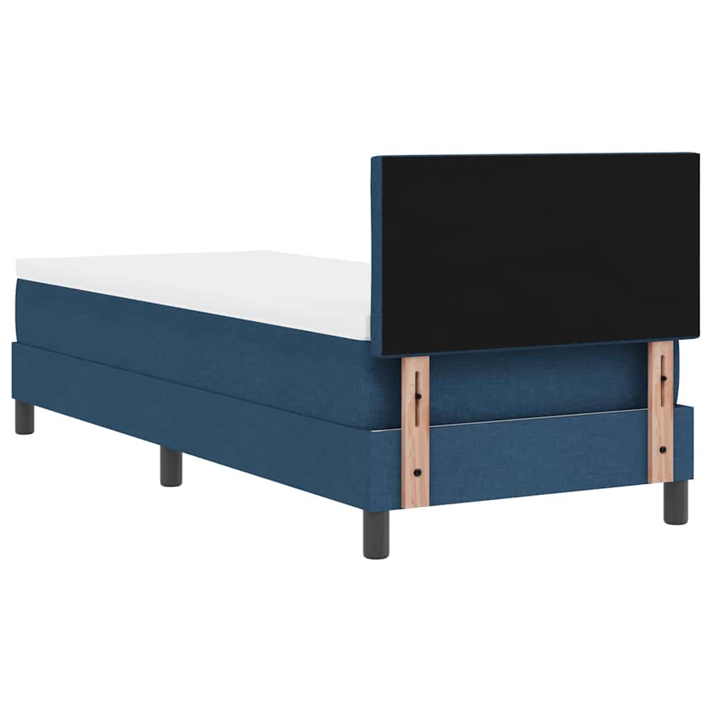 Postel S Boxspringem S Čelo Modrá 80 X 200 Cm Textil