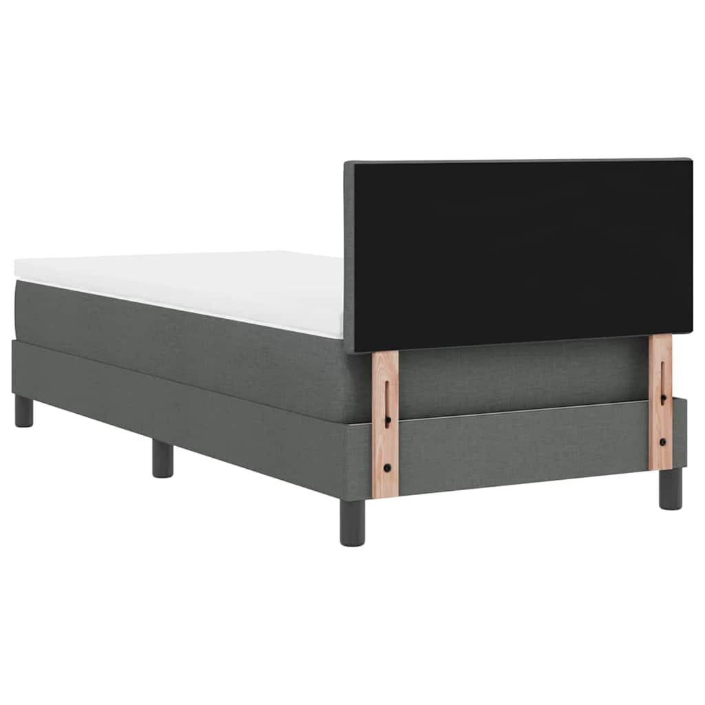 Postel S Boxspringem S Čelo Tmavě Šedá 90 X 190 Cm Textil