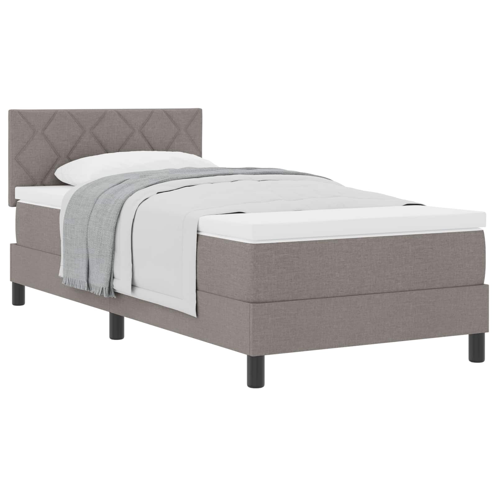 Postel S Boxspringem S Polštářem Taupe 90 X 190 Cm Textil