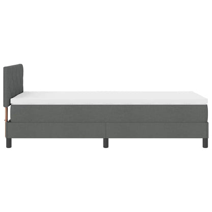 Postel S Boxspringem S Čelo Tmavě Šedá 90 X 200 Cm Textil