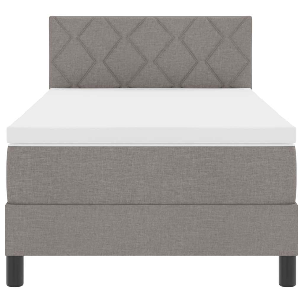 Postel S Boxspringem S Čelo Taupe 90 X 200 Cm Textil