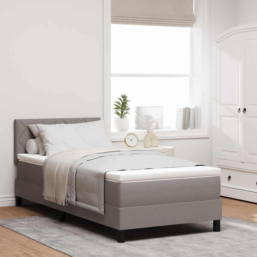 Postel S Boxspringem S Čelo Taupe 100 X 200 Cm Textil