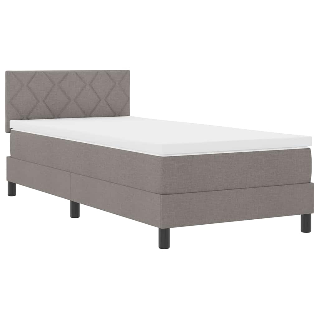 Postel S Boxspringem S Čelo Taupe 100 X 200 Cm Textil