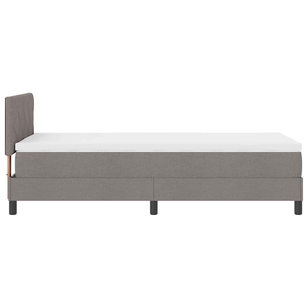 Postel S Boxspringem S Čelo Taupe 100 X 200 Cm Textil