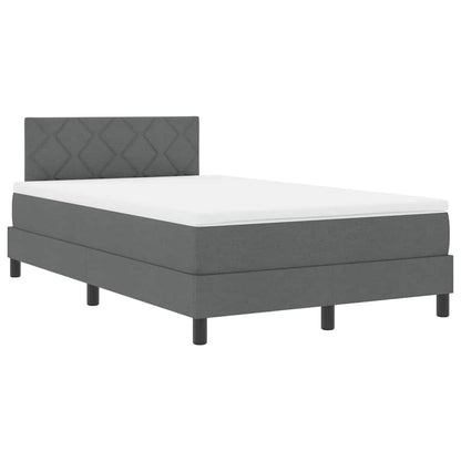 Postel S Boxspringem S Čelo Tmavě Šedá 120 X 190 Cm Textil