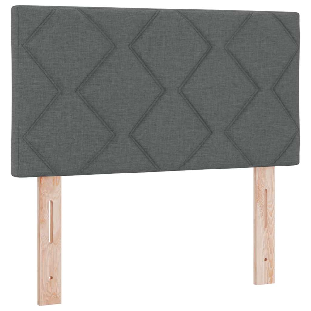 Postel S Boxspringem S Čelo Tmavě Šedá 120 X 190 Cm Textil