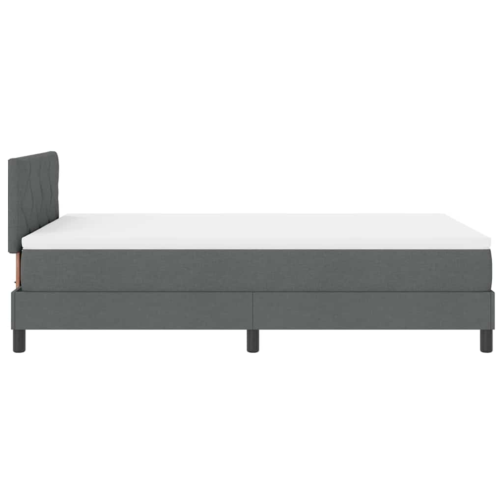 Postel S Boxspringem S Čelo Tmavě Šedá 120 X 190 Cm Textil