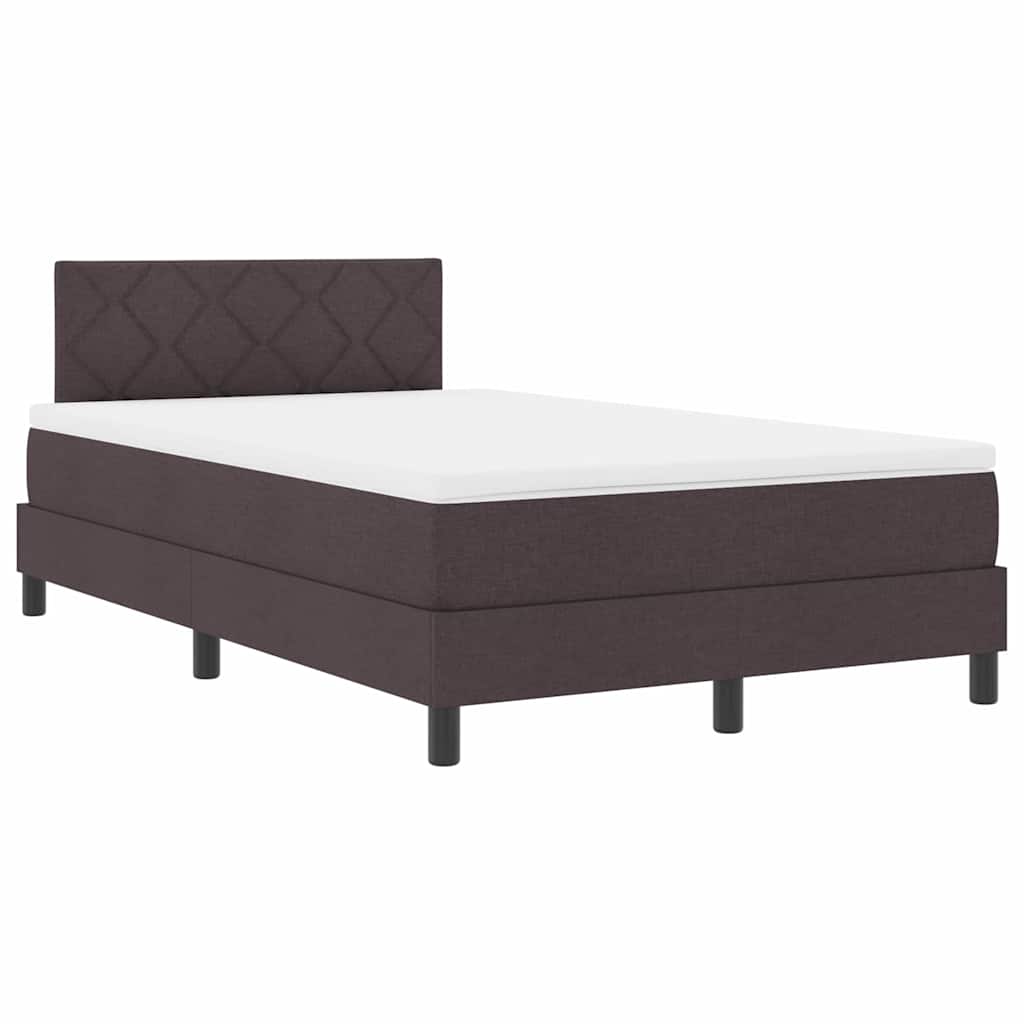 Postel S Boxspringem S Čelo Tmavě Hnědá 120 X 190 Cm Textil