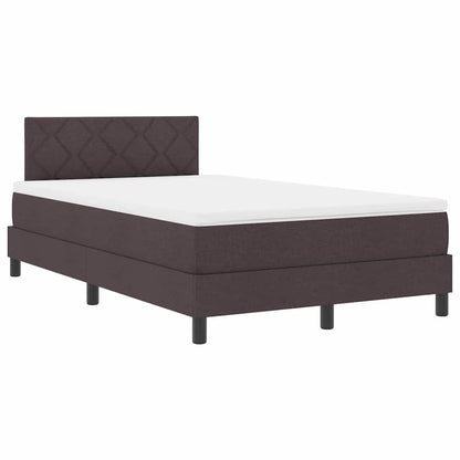 Postel S Boxspringem S Čelo Tmavě Hnědá 120 X 190 Cm Textil