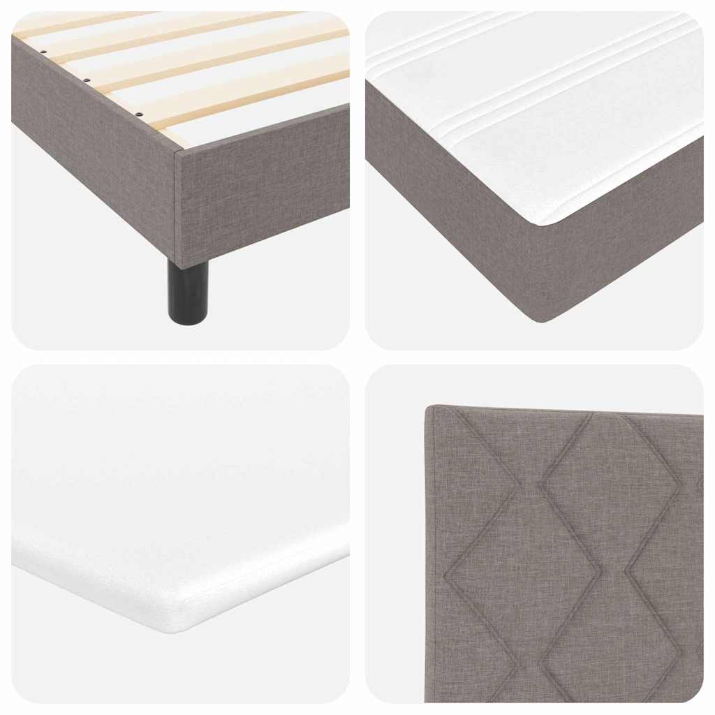 Postel S Boxspringem S Čelo Taupe 120 X 190 Cm Textil