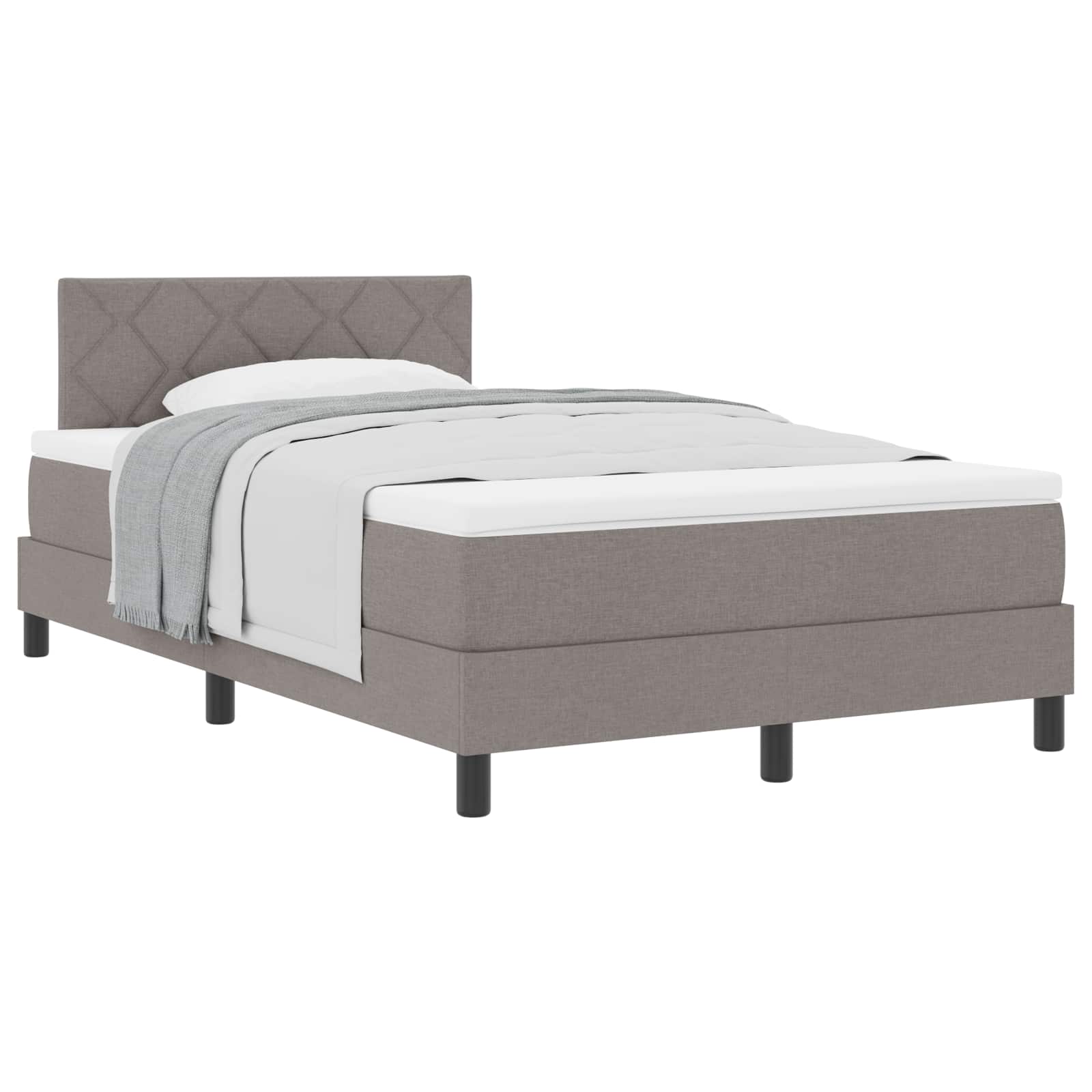 Postel S Boxspringem S Čelo Taupe 120 X 190 Cm Textil