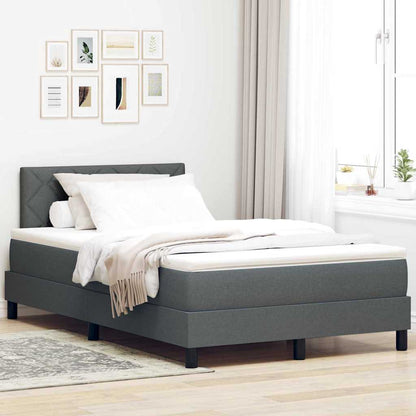 Postel S Boxspringem S Čelo Tmavě Šedá 120 X 200 Cm Textil