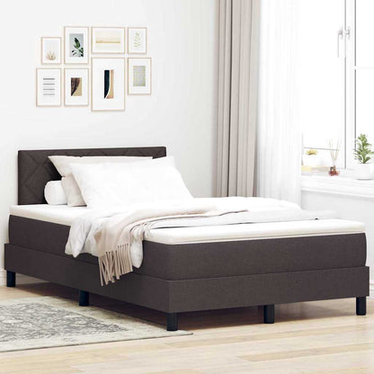 Postel S Boxspringem S Čelo Tmavě Hnědá 120 X 200 Cm Textil