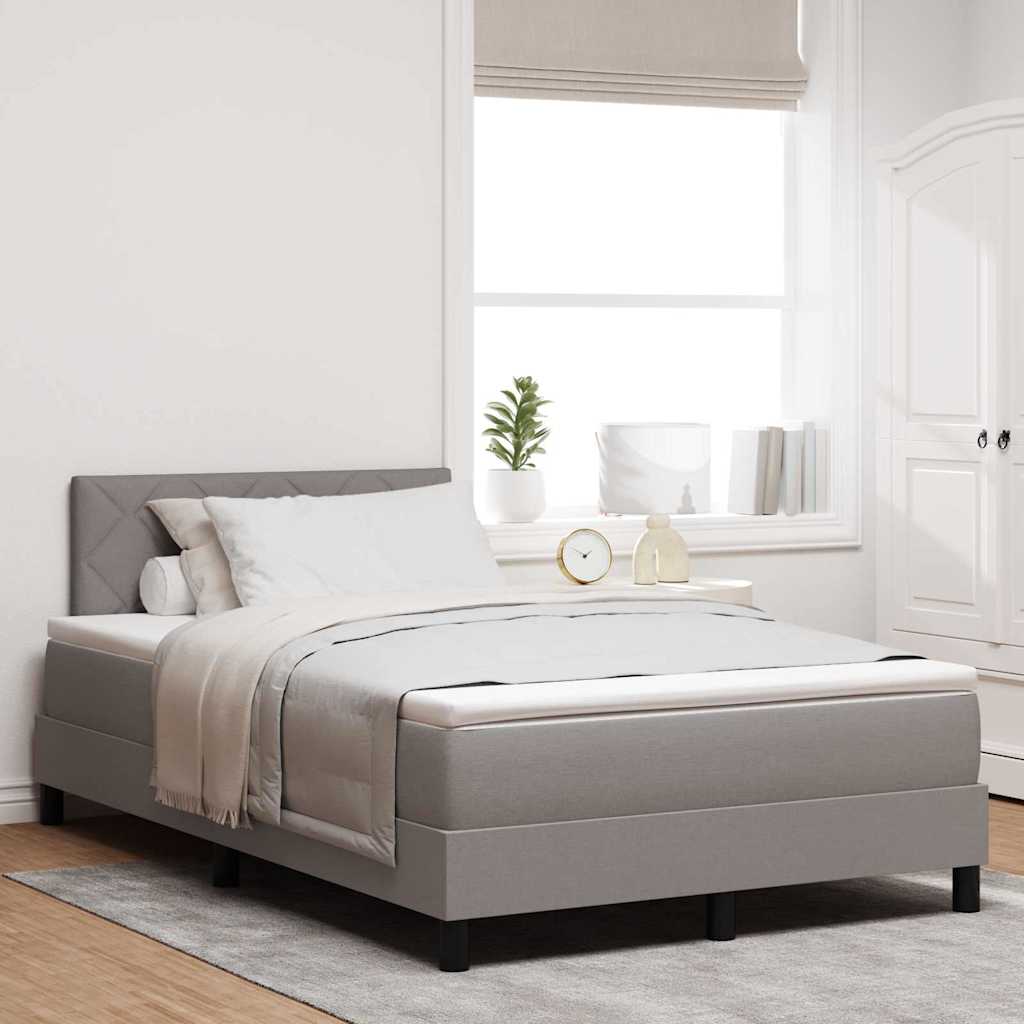 Postel S Boxspringem S Čelo Taupe 120 X 200 Cm Textil