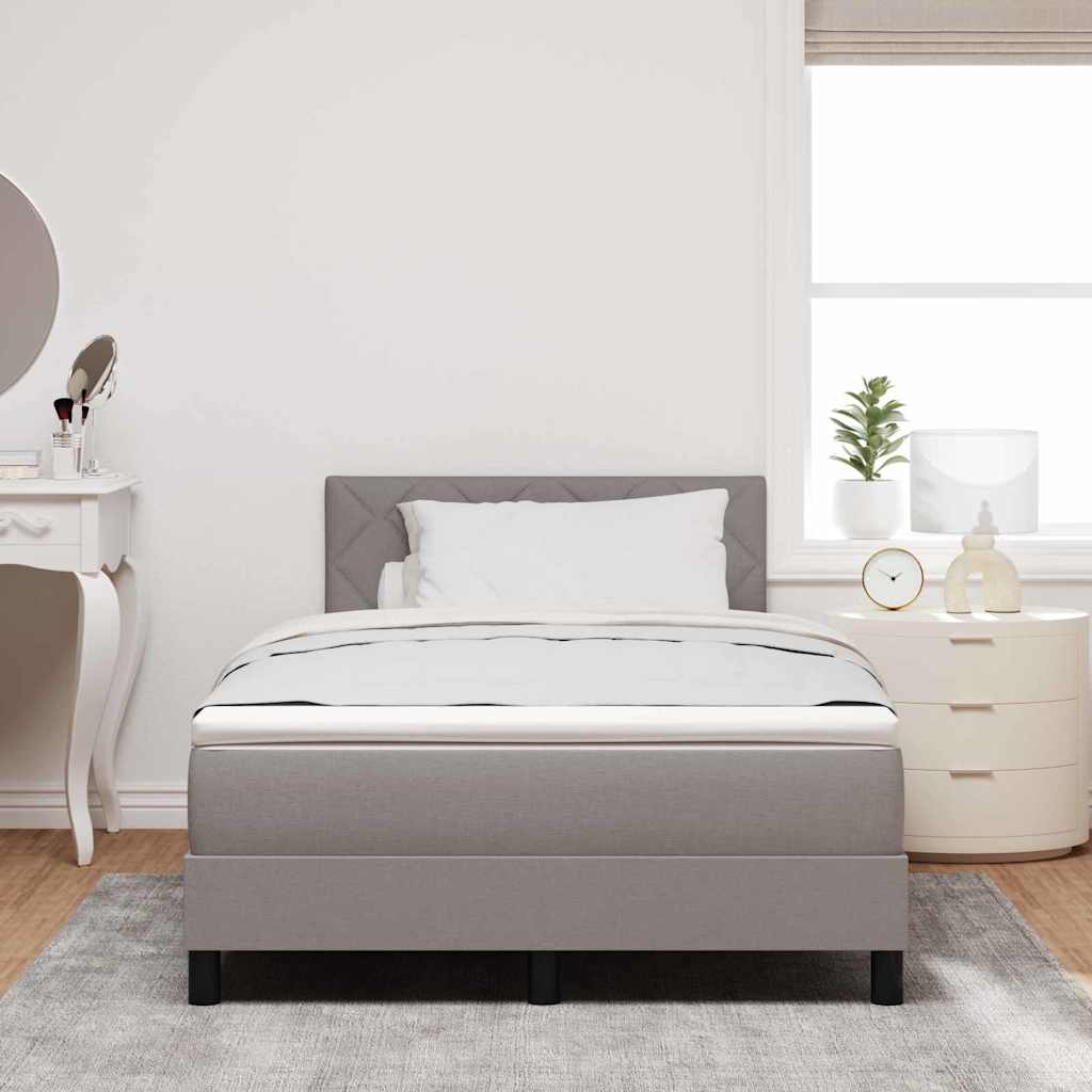 Postel S Boxspringem S Čelo Taupe 120 X 200 Cm Textil