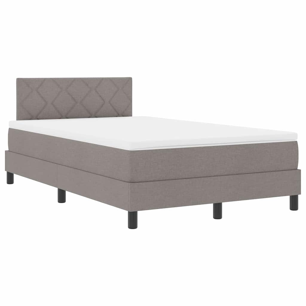 Postel S Boxspringem S Čelo Taupe 120 X 200 Cm Textil