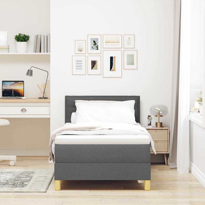 Postel S Boxspringem S Polštářem Tmavě Šedá 80 X 200 Cm Textil