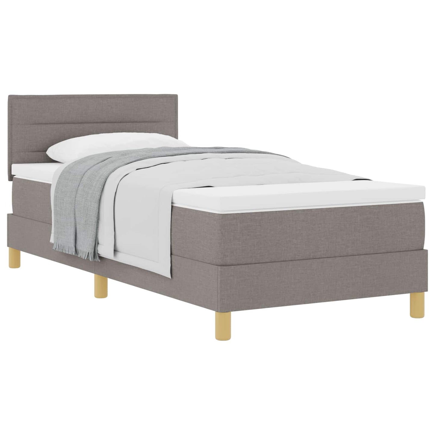 Postel S Boxspringem S Polštářem Taupe 80 X 200 Cm Textil