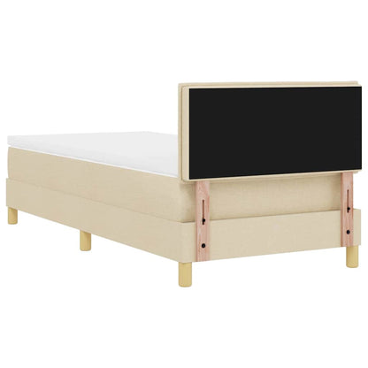 Postel S Boxspringem S Polštářem Krémová 80 X 200 Cm Textil