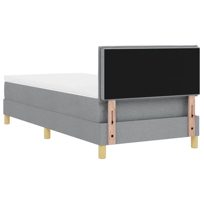 Postel S Boxspringem S Polštářem Světle Šedá 90 X 190 Cm Textil
