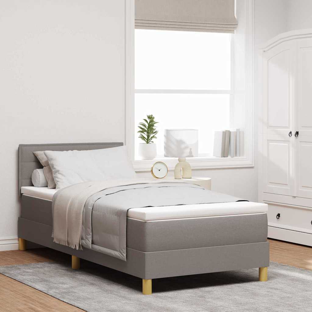 Postel S Boxspringem S Polštářem Taupe 90 X 190 Cm Textil