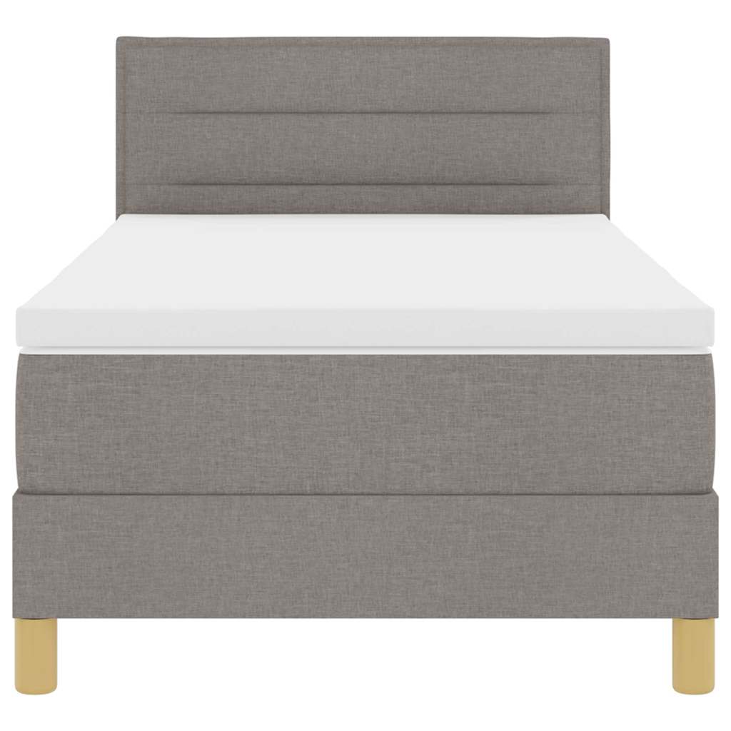 Postel S Boxspringem S Polštářem Taupe 90 X 190 Cm Textil
