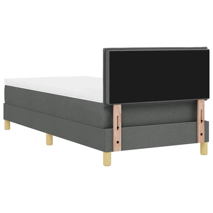 Postel S Boxspringem S Polštářem Tmavě Šedá 90 X 200 Cm Textil