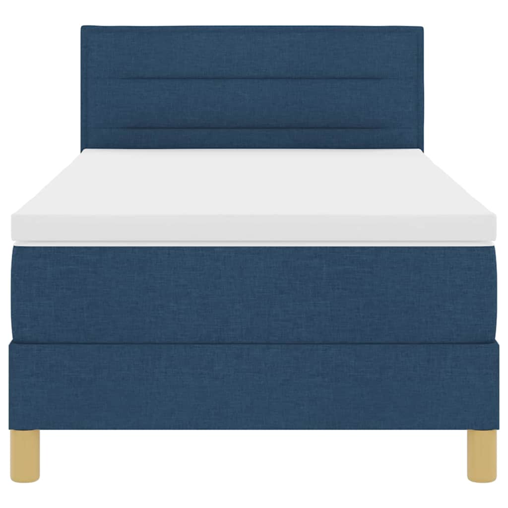 Postel S Boxspringem S Polštářem Modrá 100 X 200 Cm Textil
