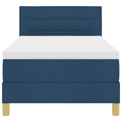 Postel S Boxspringem S Polštářem Modrá 100 X 200 Cm Textil