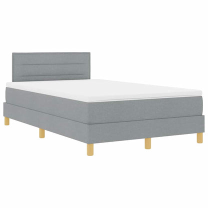 Postel S Boxspringem S Čelo Světle Šedá 120 X 190 Cm Textil