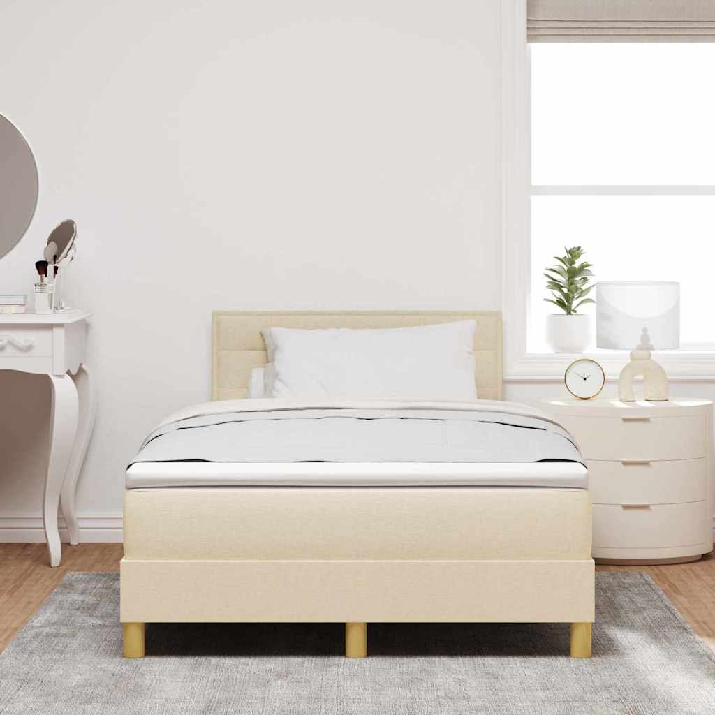 Postel S Boxspringem S Polštářem Krémová 120 X 190 Cm Textil