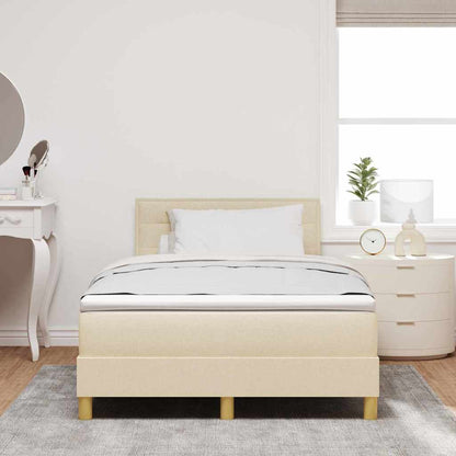Postel S Boxspringem S Polštářem Krémová 120 X 190 Cm Textil