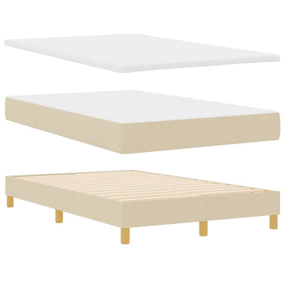 Postel S Boxspringem S Polštářem Krémová 120 X 190 Cm Textil