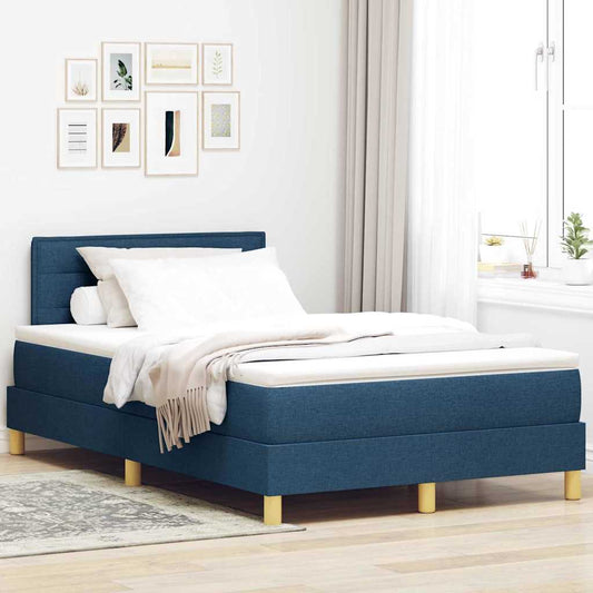 Postel S Boxspringem S Polštářem Modrá 120 X 190 Cm Textil